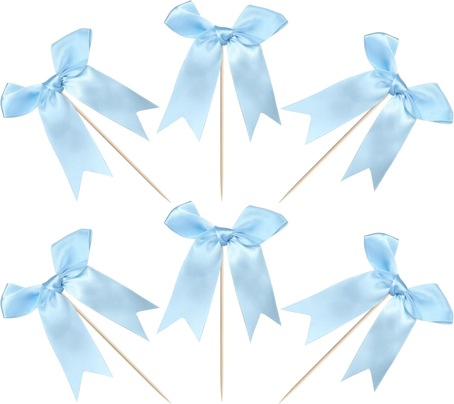 24 PCS Bow Cupcake Toppers Bow Cupcake Picks Bowknot Birthday Party Decorations Bowknot Cake Dessert Picks for Baby Shower Birthday Wedding Bridal Engagement Party Cake Decorations Supplies Yellow