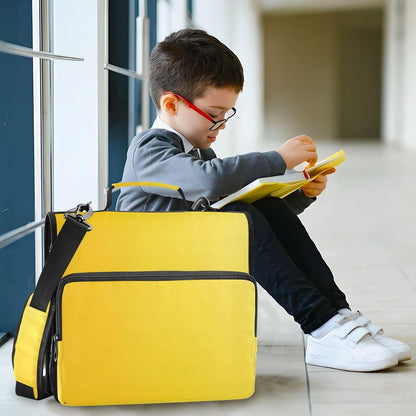 3 Ring Zipper Binder with Shoulder Strap,Bright Yellow Binders Organizer,1.5 Inch Zip Up Binder 500 Sheets, Easy to Carry