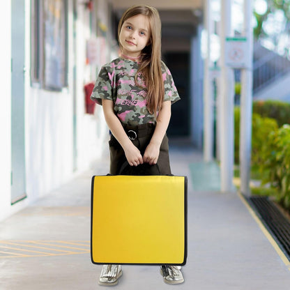 3 Ring Zipper Binder with Shoulder Strap,Bright Yellow Binders Organizer,1.5 Inch Zip Up Binder 500 Sheets, Easy to Carry