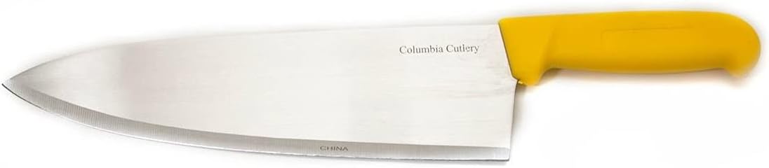 10" Columbia Cutlery Commercial Chef/Cook Knife - Yellow Fibrox Handle - Razor Sharp and Dishwasher Friendly (10" Yellow Chef)