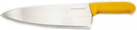 10" Columbia Cutlery Commercial Chef/Cook Knife - Yellow Fibrox Handle - Razor Sharp and Dishwasher Friendly (10" Yellow Chef)