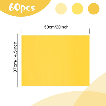 Bouiexye 60 Sheets Yellow Tissue Paper Multicolor Tissue Paper Bulk Gift Wrapping for DIY Art Craft Floral Birthday Baby Shower Party Festival