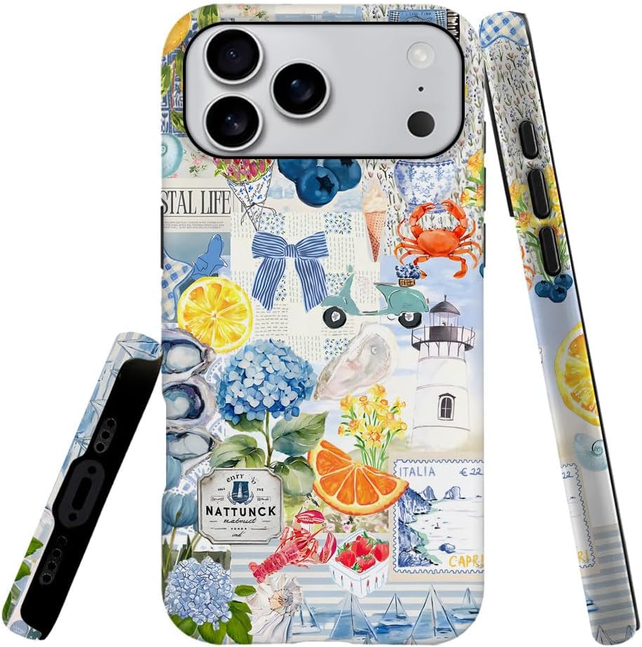 Compatible with iPhone 17 Pro Max,Durable & Shockproof Phone Case Cover Design - Italian Summer Lemon Collage