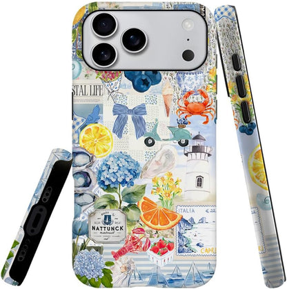 Compatible with iPhone 17 Pro Max,Durable & Shockproof Phone Case Cover Design - Italian Summer Lemon Collage