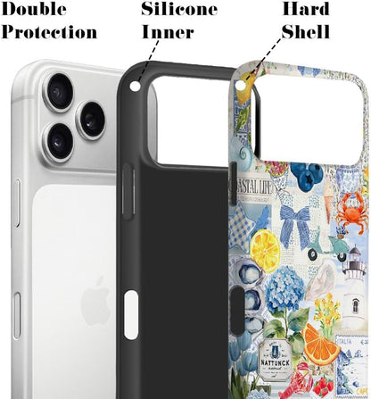 Compatible with iPhone 17 Pro Max,Durable & Shockproof Phone Case Cover Design - Italian Summer Lemon Collage