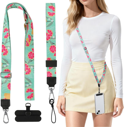 Phone Lanyard Crossbody & Neck, Adjustable Cell Phone Wrist Strap | Universal Cross Body Neck Lanyard for Women Men, Compatible with Most Smartphones, Lemon