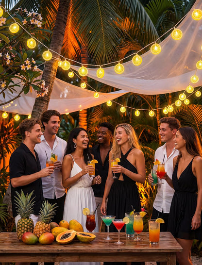 Lemon String Lights, 8.5Ft Summer Patio String Lights with 10 LED Yellow Lemon Slice Lights, Hanging Waterproof Connectable Outdoor Decorative Lights for Indoor Home Garden Christmas Wedding Party