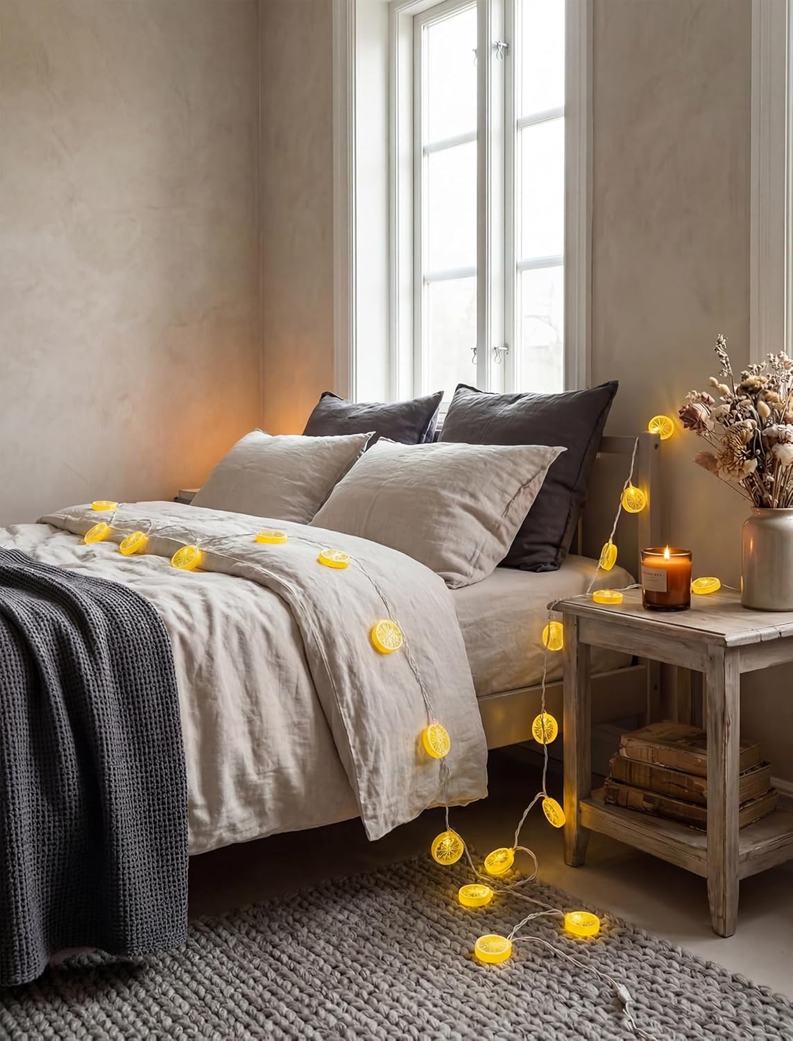 Lemon String Lights, 8.5Ft Summer Patio String Lights with 10 LED Yellow Lemon Slice Lights, Hanging Waterproof Connectable Outdoor Decorative Lights for Indoor Home Garden Christmas Wedding Party