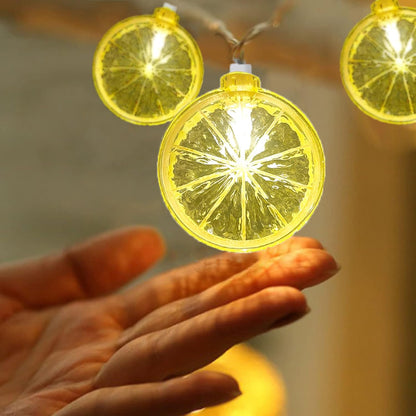 Lemon String Lights, 8.5Ft Summer Patio String Lights with 10 LED Yellow Lemon Slice Lights, Hanging Waterproof Connectable Outdoor Decorative Lights for Indoor Home Garden Christmas Wedding Party
