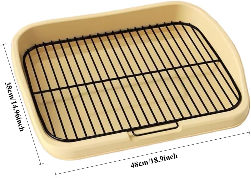 Mesh Dog Potty Tray Removable Stable Structure - Indoor/Outdoor Dog Training Toilet Litter Box for Small & Medium Dogs(Yellow)