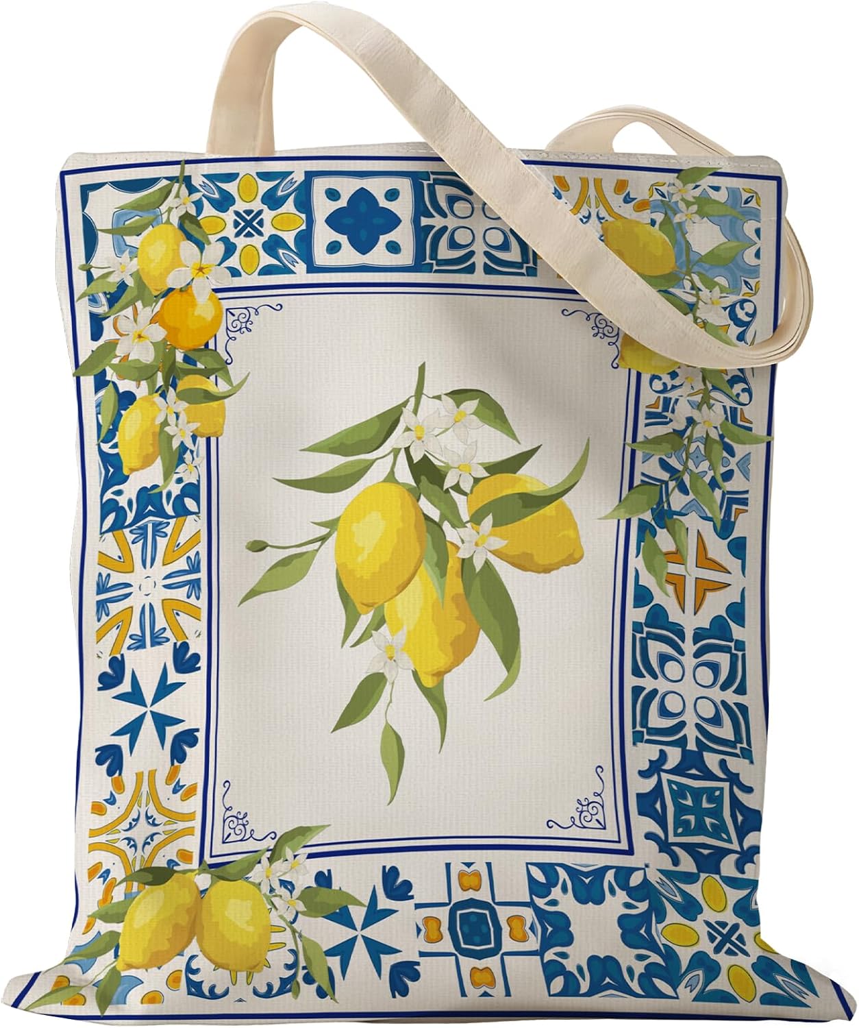 Sitsink Tote Bag Gifts for Women - Book Lover Tarot Skull Witch Mushroom Boho Lemon Shark Gifts Tote Bag