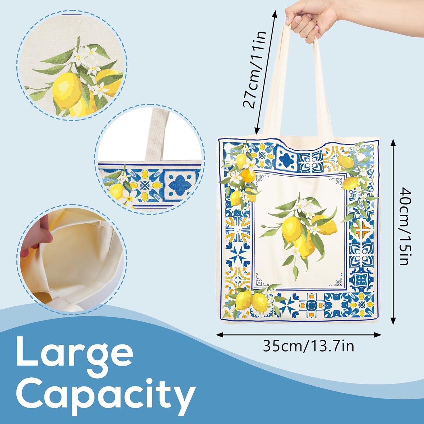 Sitsink Tote Bag Gifts for Women - Book Lover Tarot Skull Witch Mushroom Boho Lemon Shark Gifts Tote Bag