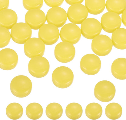 12mm Glass Mosaic Tiles, 300g Round Iridescent Glass Pieces Recycled Mosaic Tile Bulk for Vase Flower Pots Aquarium Decor Garden Project DIY Art Craft, Apricot Yellow