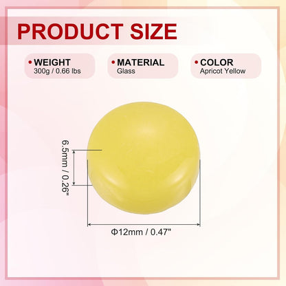 12mm Glass Mosaic Tiles, 300g Round Iridescent Glass Pieces Recycled Mosaic Tile Bulk for Vase Flower Pots Aquarium Decor Garden Project DIY Art Craft, Apricot Yellow
