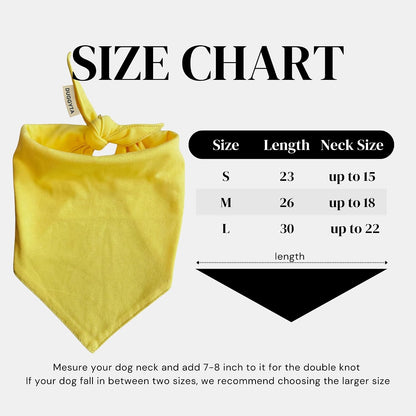 Premium Solid Yellow Dog Bandana, Luxury Soft Cotton Adjustable Triangle Scarf for Medium Dogs, Comfortable, Stylish, and Customizable for All Seasons, Dog Accessories