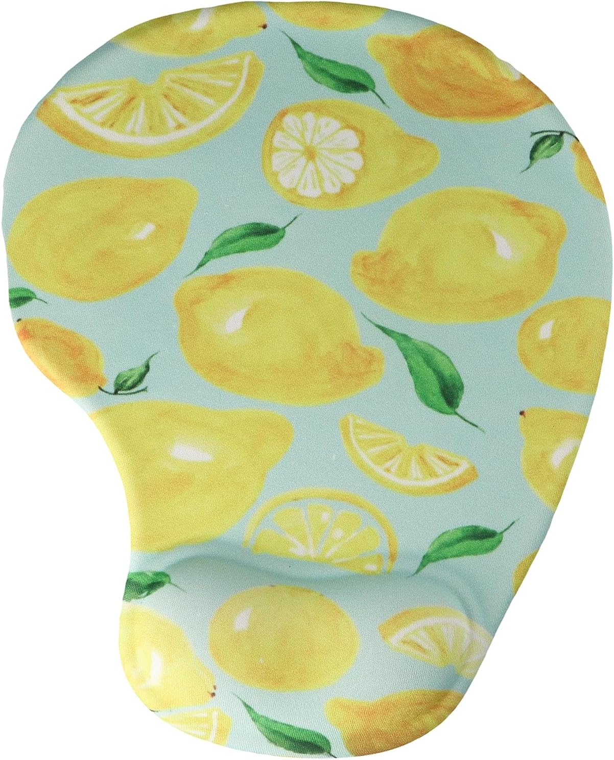 Ergonomic Mouse Pad with Wrist Support Wrist Rest, Lemon Print Comfortable Non-Slip Mouse Pad for Office Home