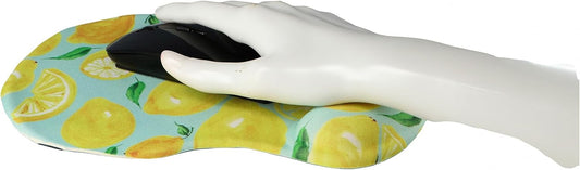 Ergonomic Mouse Pad with Wrist Support Wrist Rest, Lemon Print Comfortable Non-Slip Mouse Pad for Office Home