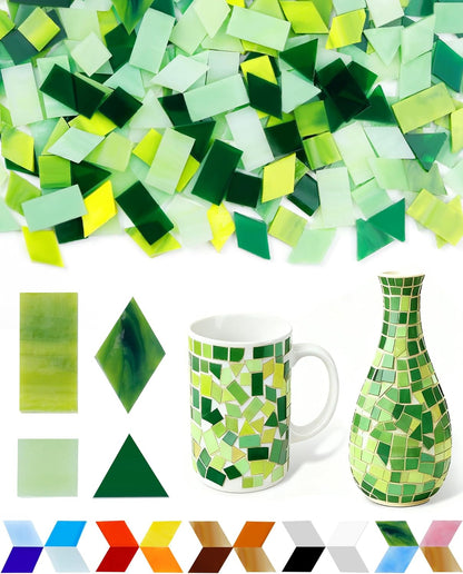 420g Mosaic Tiles for Crafts - 280Pcs Glass Mosaic Kits, Mixed Shapes Mosaic Glass Pieces for Art, Irregular Tiny Mosaic Tile for DIY Projects, Home Decoration(Yellow)