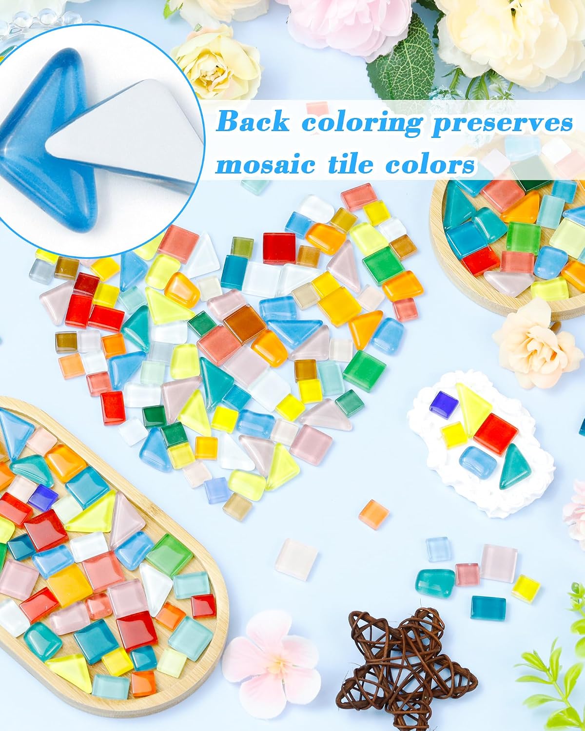 420g Mosaic Tiles for Crafts - 280Pcs Glass Mosaic Kits, Mixed Shapes Mosaic Glass Pieces for Art, Irregular Tiny Mosaic Tile for DIY Projects, Home Decoration(Yellow)