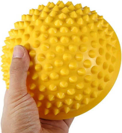 Hedgehog Balance Pods, Foot Massage Half Ball Balance Pods Spiky for Kids Adults Sports, Foot Massage, Stability Training(Yellow)