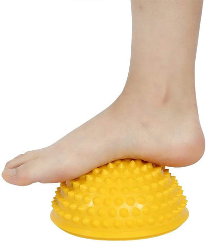 Hedgehog Balance Pods, Foot Massage Half Ball Balance Pods Spiky for Kids Adults Sports, Foot Massage, Stability Training(Yellow)