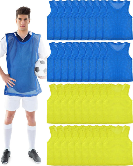 36 Pcs Adult Pinnies Scrimmage Vests Youth Pinnies Team Practice Jerseys for Sports Soccer Football Basketball