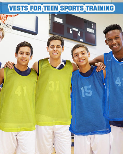 36 Pcs Adult Pinnies Scrimmage Vests Youth Pinnies Team Practice Jerseys for Sports Soccer Football Basketball