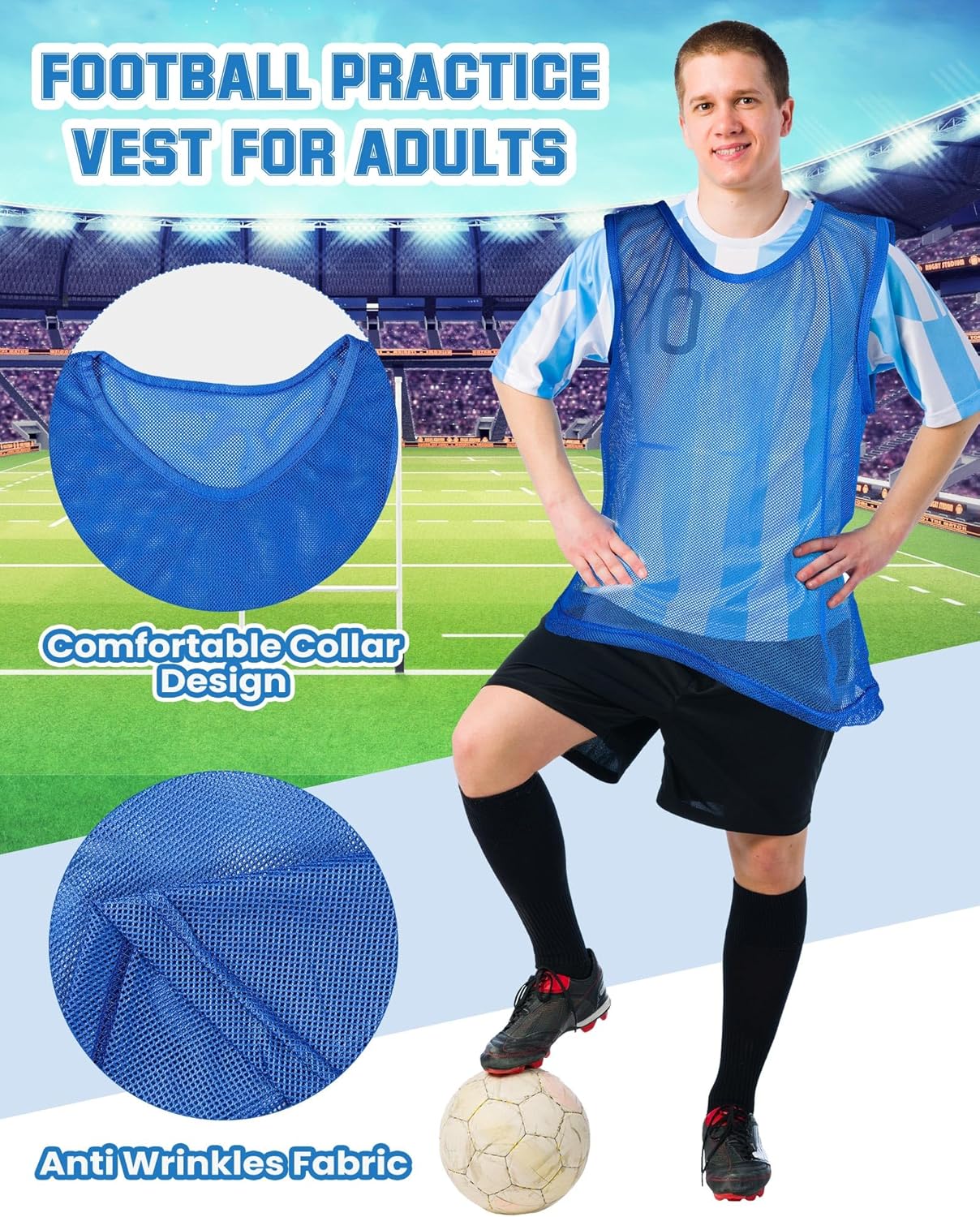 36 Pcs Adult Pinnies Scrimmage Vests Youth Pinnies Team Practice Jerseys for Sports Soccer Football Basketball