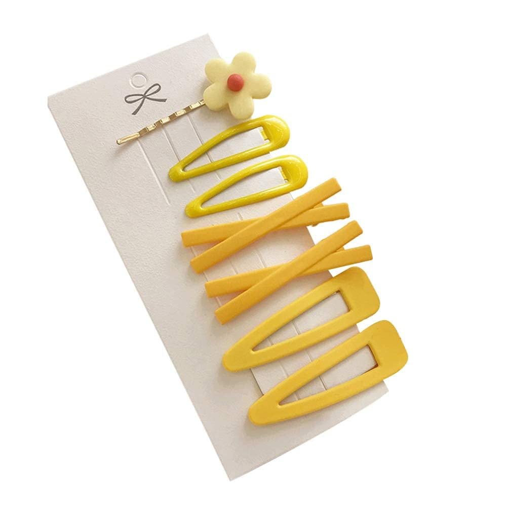 7 Pcs Yellow Sweet Flower Bobby Pin -Cute Women Girl Barrette Legant Gifts Hair Clips -Party Wedding Hair Accessories