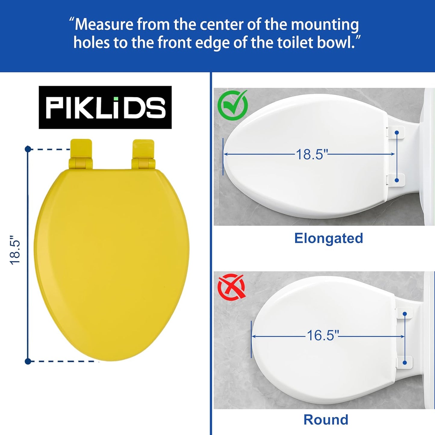Toilet Seat, Slow Close, Soft Touch, Ultra-Smooth Matte Finish (No Orange-Peel Texture), Premium Moulded Wood, Quick Release, (Yellow, Elongated)