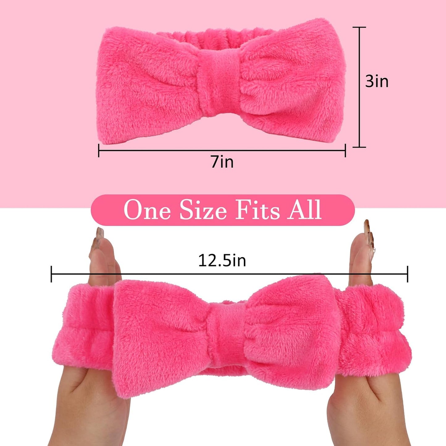 10 Pack Yellow Spa Headbands for Women, Soft Plush Bow Hair Bands, Elastic Facial Headbands for Washing Face, Skincare, Makeup, Yoga, Shower, Summer Party