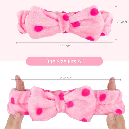 10 Pack Yellow Spa Headbands for Women, Soft Plush Bow Hair Bands, Elastic Facial Headbands for Washing Face, Skincare, Makeup, Yoga, Shower, Summer Party
