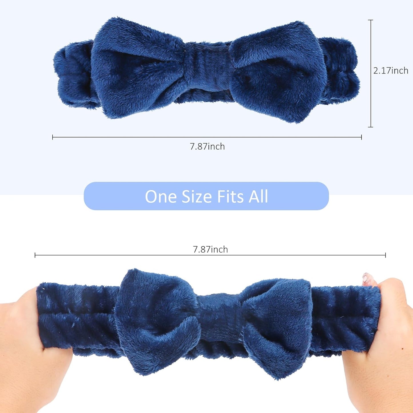 10 Pack Yellow Spa Headbands for Women, Soft Plush Bow Hair Bands, Elastic Facial Headbands for Washing Face, Skincare, Makeup, Yoga, Shower, Summer Party