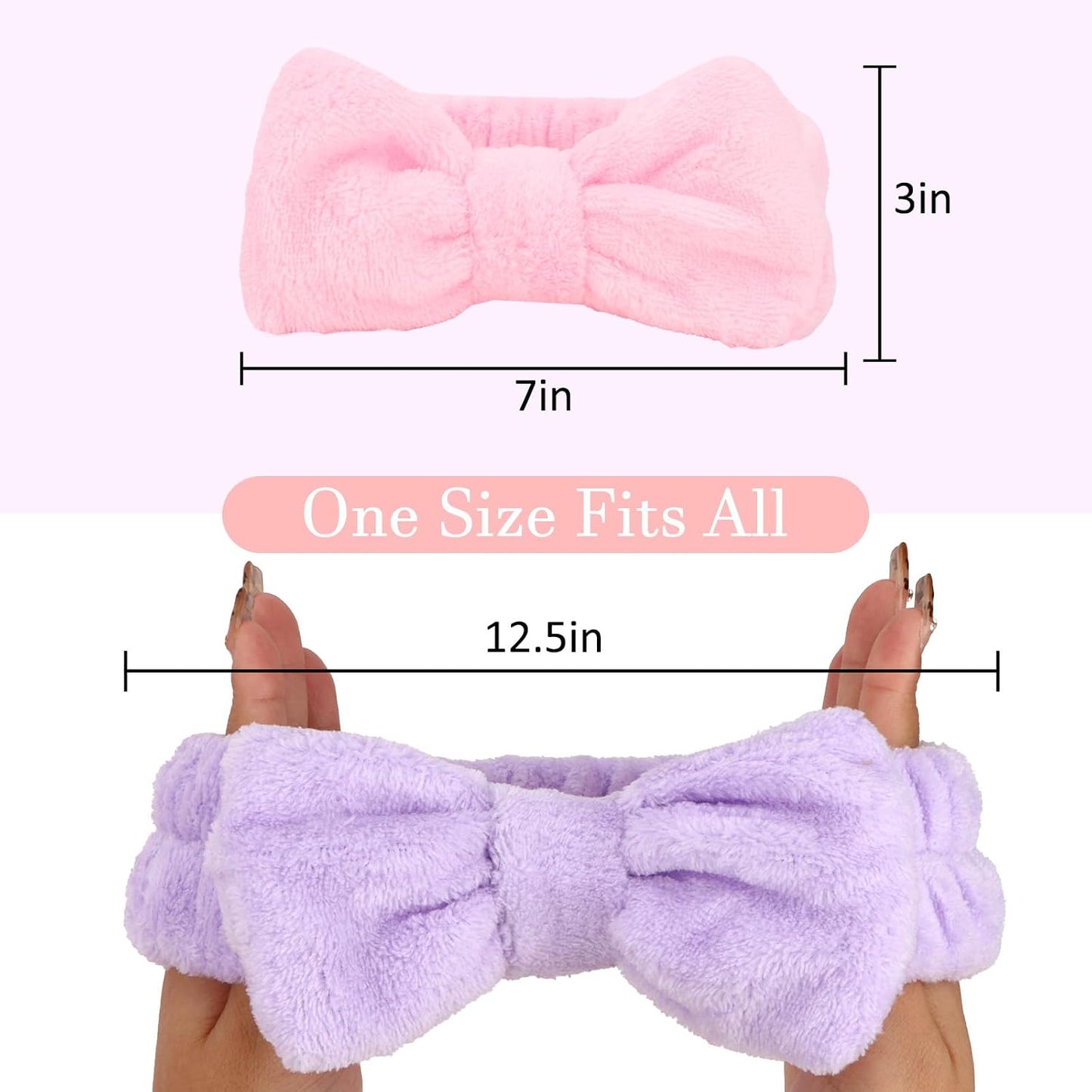 10 Pack Yellow Spa Headbands for Women, Soft Plush Bow Hair Bands, Elastic Facial Headbands for Washing Face, Skincare, Makeup, Yoga, Shower, Summer Party