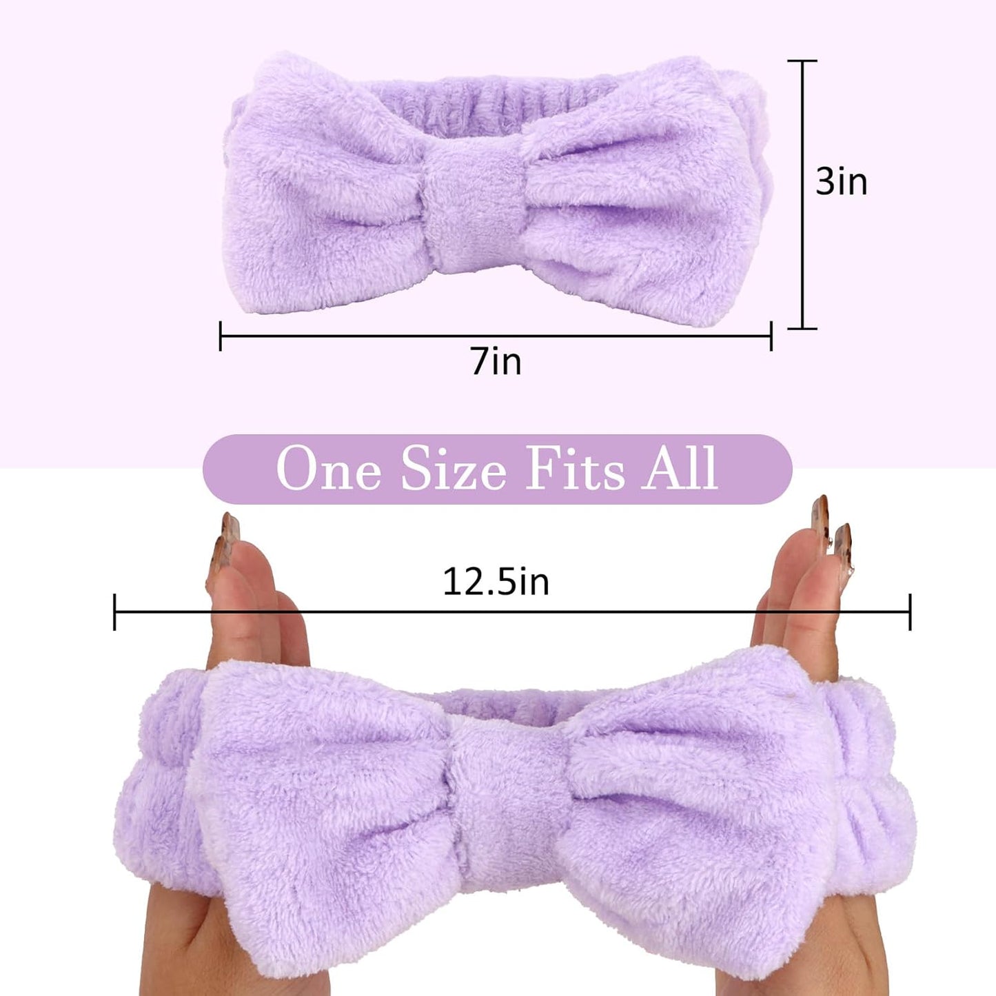 10 Pack Yellow Spa Headbands for Women, Soft Plush Bow Hair Bands, Elastic Facial Headbands for Washing Face, Skincare, Makeup, Yoga, Shower, Summer Party