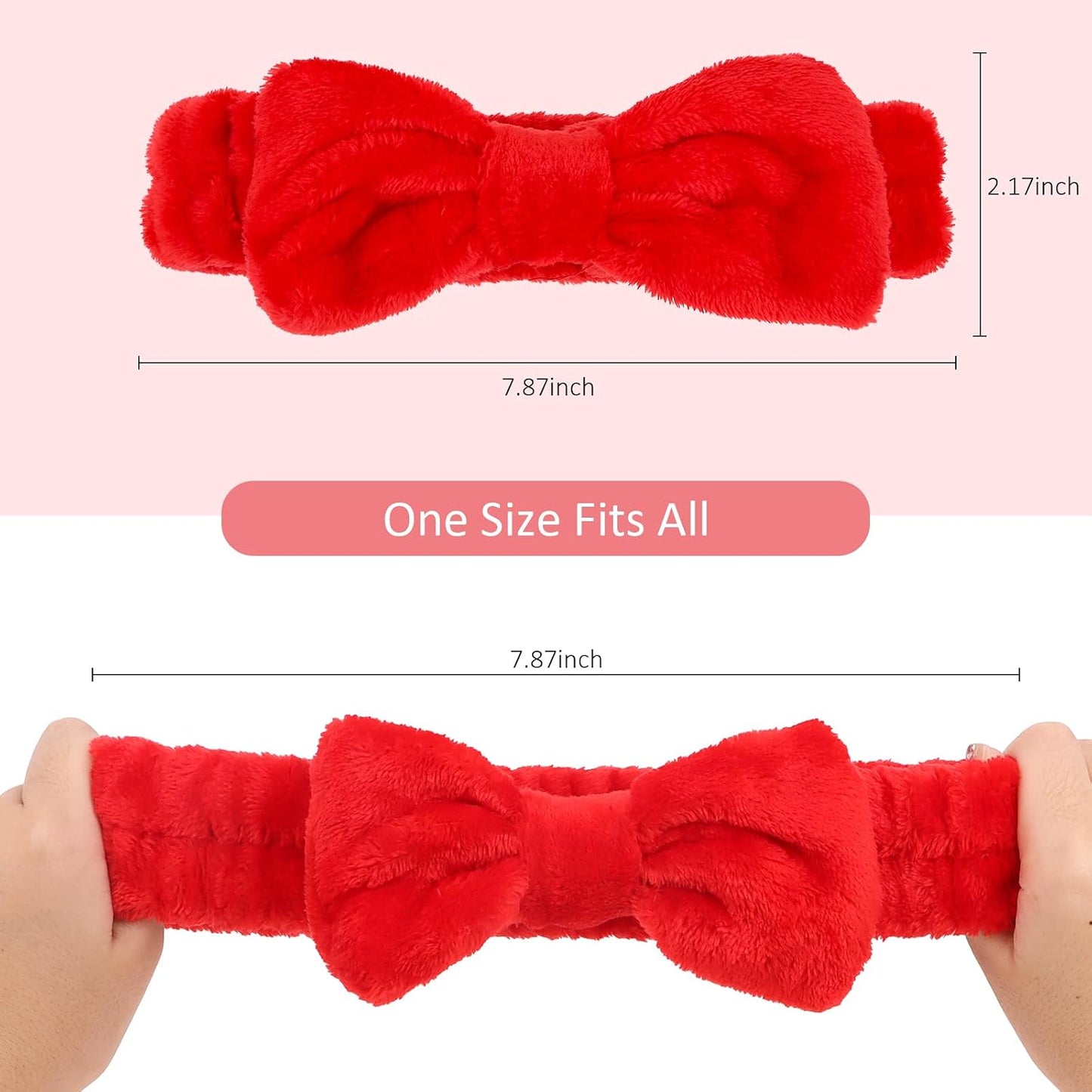 10 Pack Yellow Spa Headbands for Women, Soft Plush Bow Hair Bands, Elastic Facial Headbands for Washing Face, Skincare, Makeup, Yoga, Shower, Summer Party