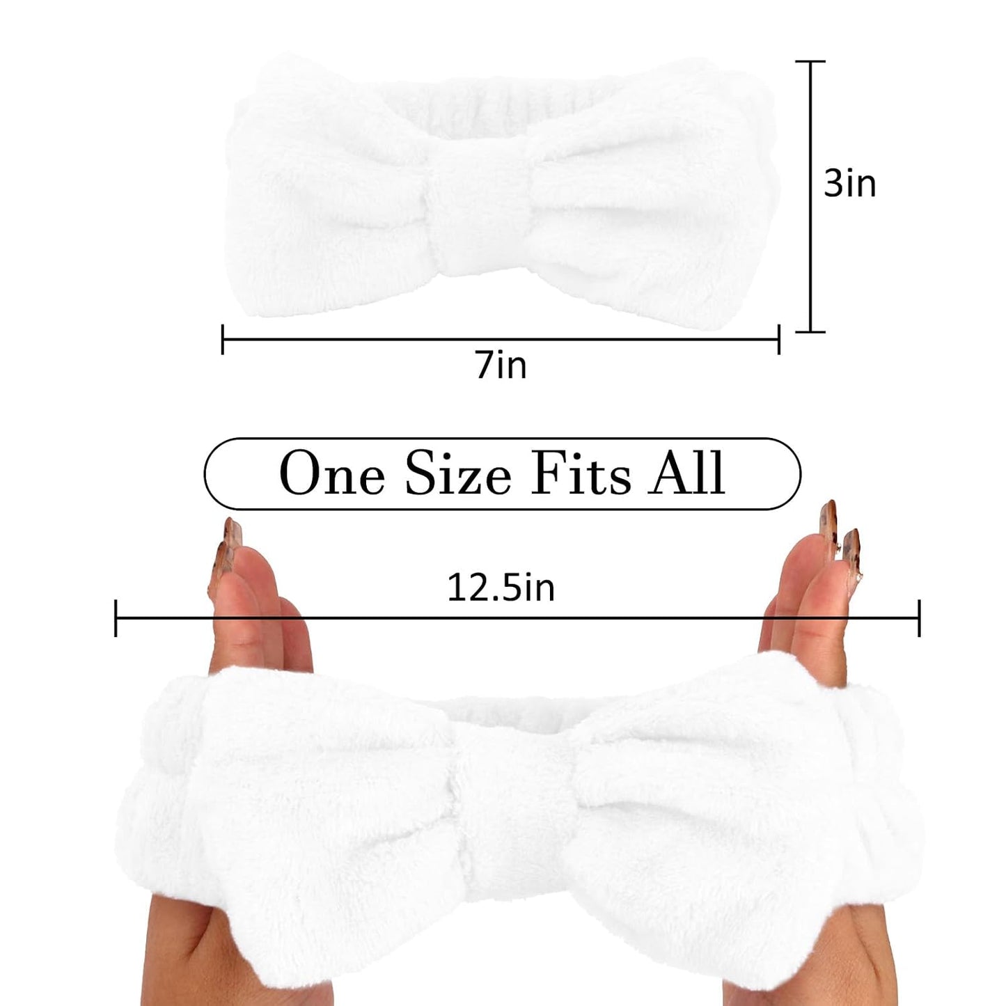 10 Pack Yellow Spa Headbands for Women, Soft Plush Bow Hair Bands, Elastic Facial Headbands for Washing Face, Skincare, Makeup, Yoga, Shower, Summer Party