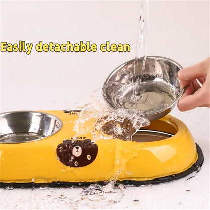 Stainless Steel Dog Bowl - Pet Double Bowls Set with Non-Slip Base for Food and Water Pet Puppy Cats Dishes for Small and Large（Small）
