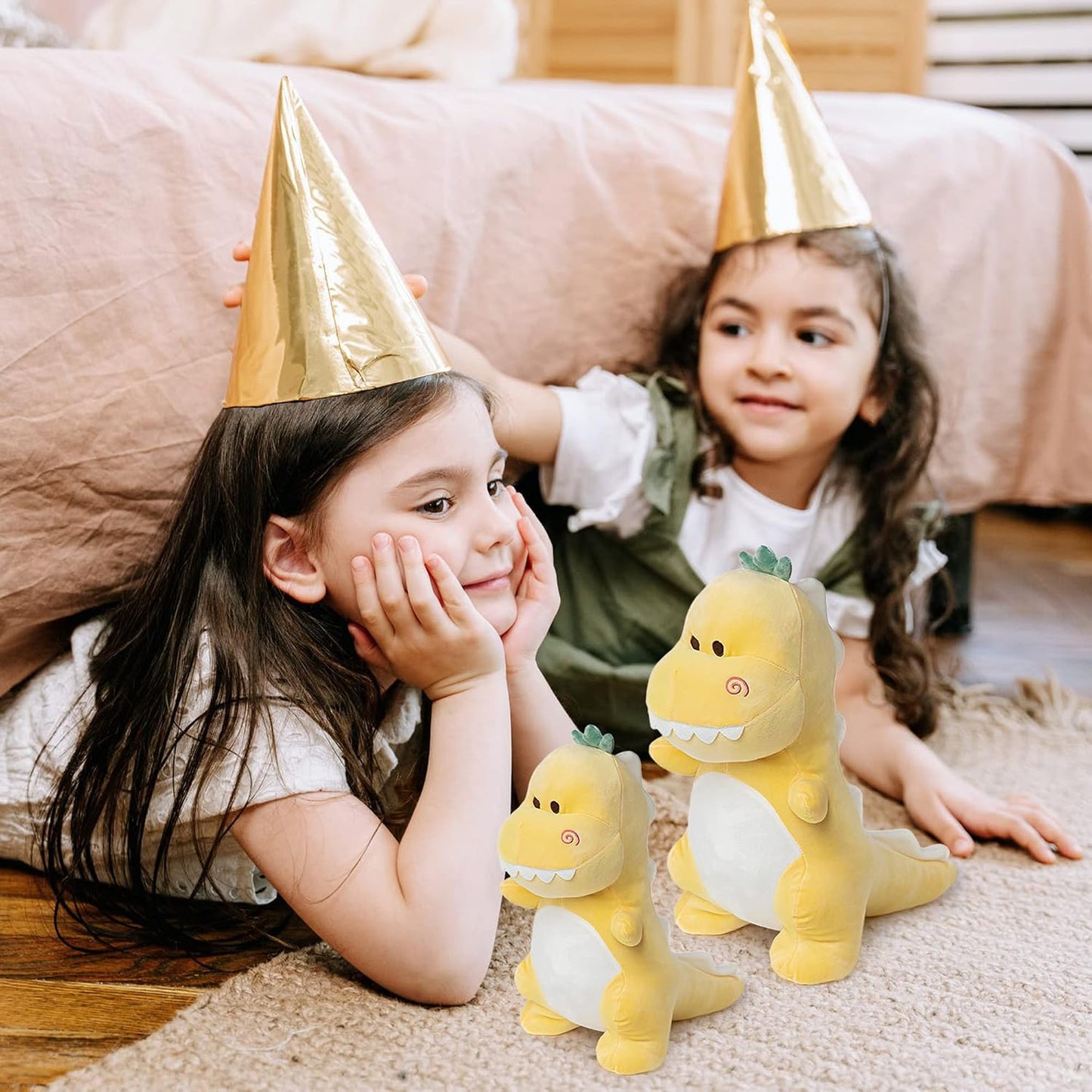 Cute Dinosaur Plush Toy, 15.7" Soft Dino Stuffed Animal Stuffed Dinosaur Plushie Yellow Plush