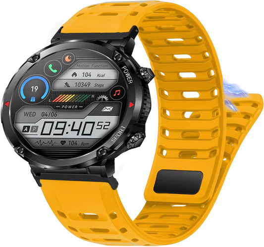 Compatible with ALPHAGEAR Smartwatch Bands, 22mm, 24mm New Sweat-Proof Sport Silicone, Breathable Replacement Strap Watchband Compatible with ALPHAGEAR Bravo II, Bravo XL 2, Raptor, Commander, Juliet Smartwatch