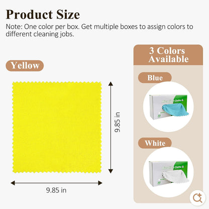 30 Pack Microfiber Cleaning Cloths, Dish Towels for Kitchen, Car, Bathroom | Cleaning Rags for Window, Household, Ultra Absorbent Cleaning Supplies, Lint Free, Streak Free, Reusable & Washable (Yellow)