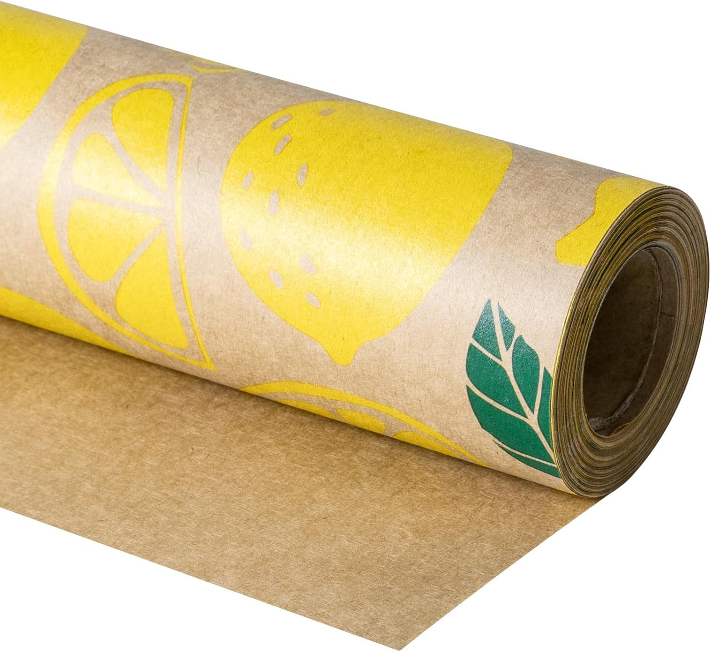 Lemon Wrapping Paper Roll, Mini Roll, Kraft Wrapping Paper with Beautiful Lemon Design Great for Boys Girls, Birthday Party, Baby Shower, 17 Inches x 32.8 Feet