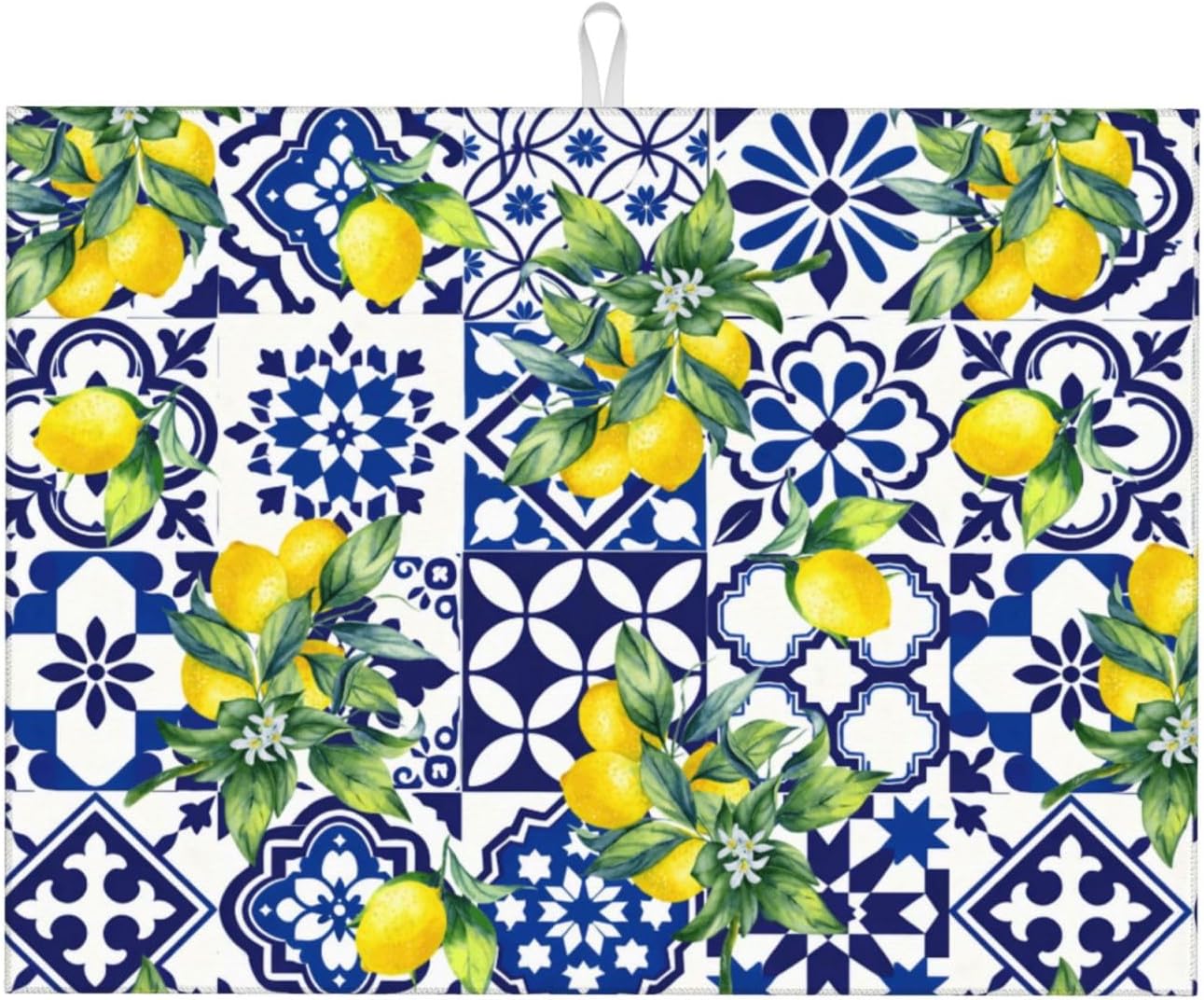 Lemon Mexican Tilt Dish Drying Mat For Kitchen Counter Absorbent Large Kitchen Fast Dry Pad Reusable Washable Protector Rack Large Mat 18 X 24