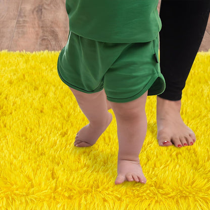 8x10 Large Area Rugs for Living Room, Ultra Soft Yellow Big Shag Rug for Bedroom Nursery, Modern Fluffy Plush Carpet for Girls Boys Kids Room Dorm Home Decor, Upgrade Non-Slip