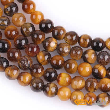 Natural 3mm Tiger Eye Gemstone Loose Beads Round Crystal Energy Stone Power for Jewelry Making 15''