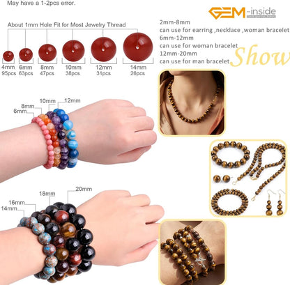 Natural 3mm Tiger Eye Gemstone Loose Beads Round Crystal Energy Stone Power for Jewelry Making 15''