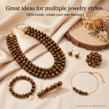 Natural 3mm Tiger Eye Gemstone Loose Beads Round Crystal Energy Stone Power for Jewelry Making 15''