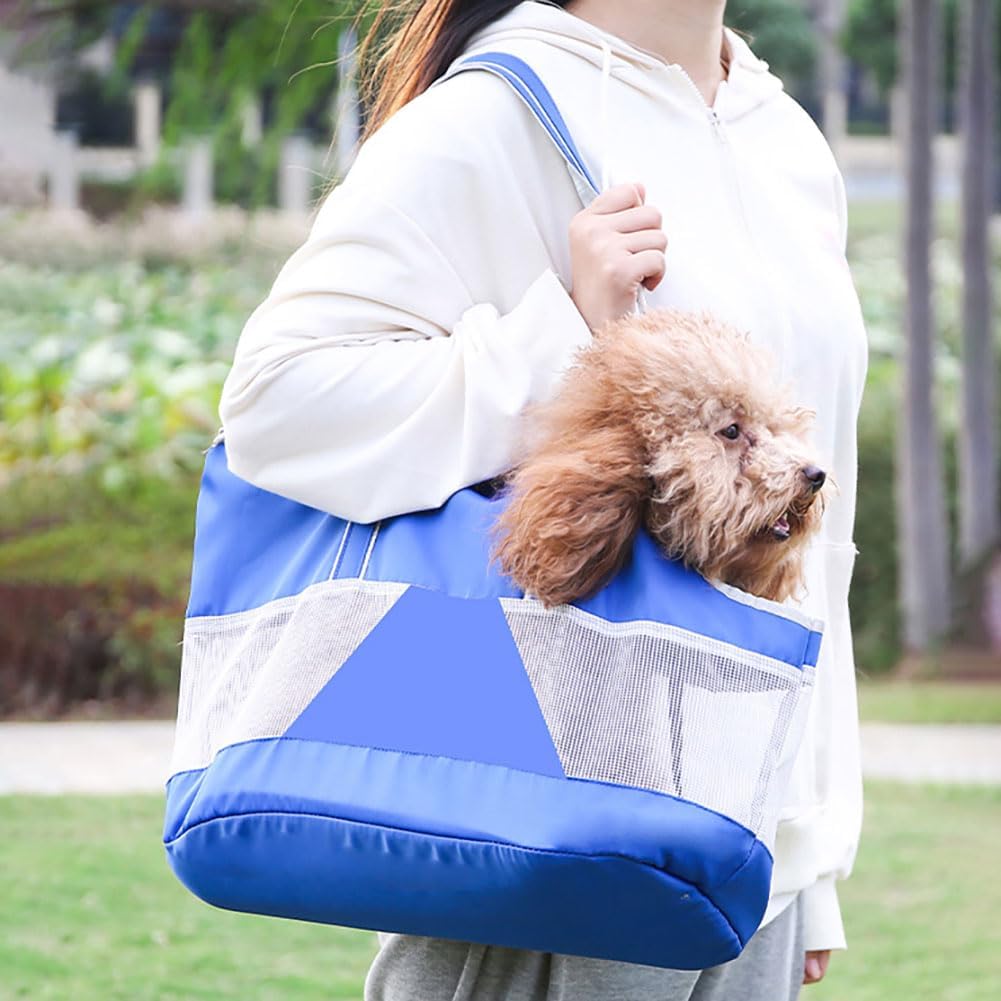 Pet Dog Purse Carrier Breathable Mesh Puppy Cat Outing Tote Handbag | Portable Cat Sling Carrier Travel Transporter Tote Handbag Lightweight Dog Carrier Shoulder Bag with Thicken Bags Base