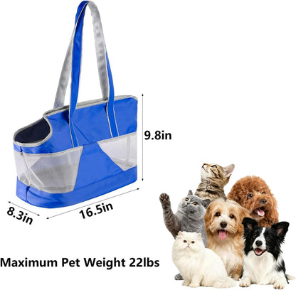 Pet Dog Purse Carrier Breathable Mesh Puppy Cat Outing Tote Handbag | Portable Cat Sling Carrier Travel Transporter Tote Handbag Lightweight Dog Carrier Shoulder Bag with Thicken Bags Base
