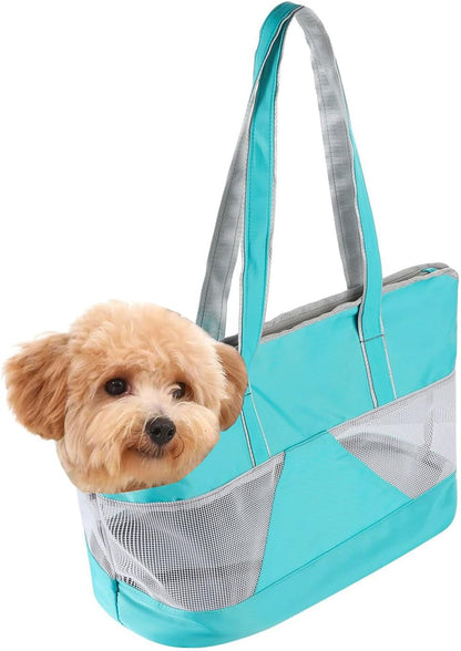Pet Dog Purse Carrier Breathable Mesh Puppy Cat Outing Tote Handbag | Portable Cat Sling Carrier Travel Transporter Tote Handbag Lightweight Dog Carrier Shoulder Bag with Thicken Bags Base